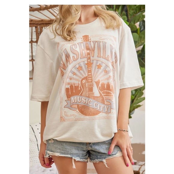 Golden Rose Clothing Tops - GOLDEN ROSE CO- NASHVILLE MUSIC CITY - OVERSIZED
